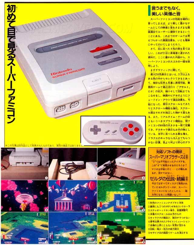 Presentación Super Famicom 1988
